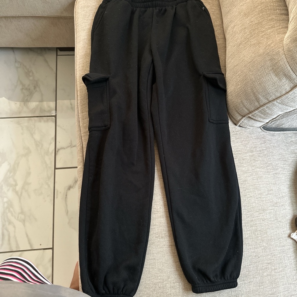 Casual Black Jogger Pants with Pockets